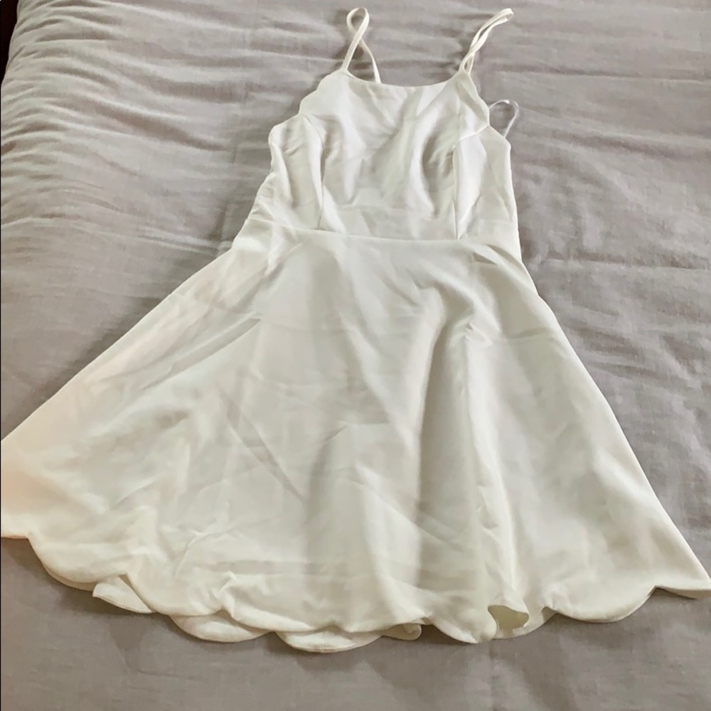 White halter tie dress